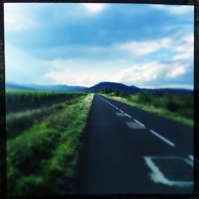 Ma piste de course; une route au milieu des champs de vigne. Entre Fontès et Lézignan-la-Cèbe, dans ce magnifique département de l'Hérault.